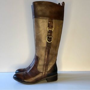 Nurture By Lamaze Archer Long Knee High Riding Boots Leather Brown Distressed 7